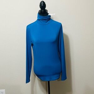 Elegant Blue Women's Turtleneck Top
